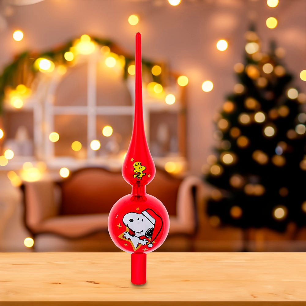 Kurt Adler 12-Inch Snoopy Glass Tree Topper